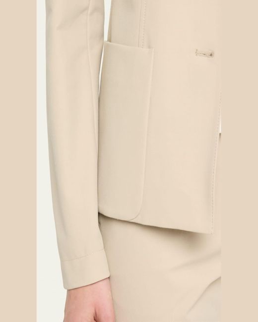 Lafayette 148 New York Pink Notched-Lapel Techno Stretch Twill Jacket