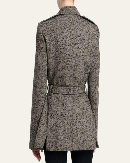 Chloé Black Wool Chevron Belted Utility Jacket