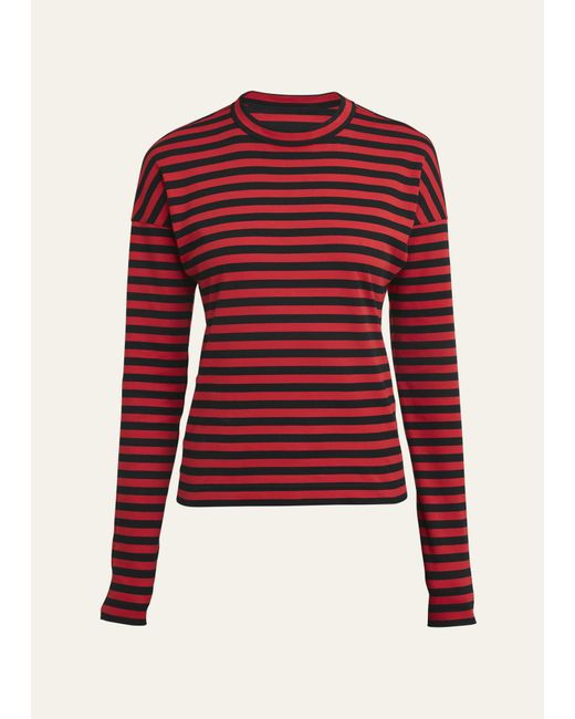 Plan C Red Riga Marinaio Striped Jersey Long-sleeve Shirt