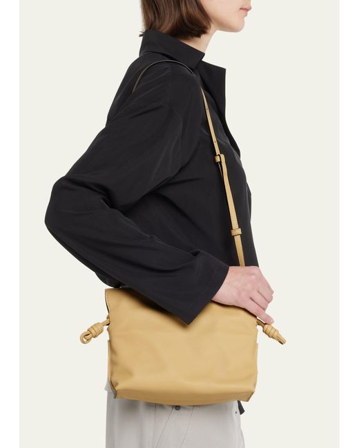 Loewe Natural Flamenco Mini Clutch Bag In Napa Leather With Blind Embossed Anagram