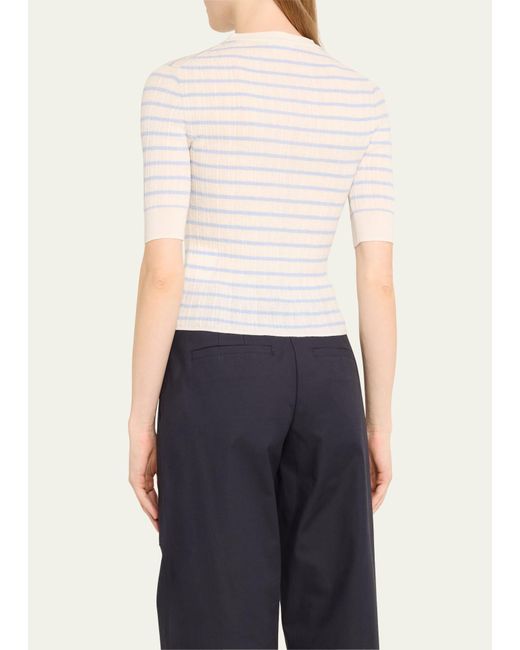 A.L.C. Natural Fisher Pleated Button-front Top