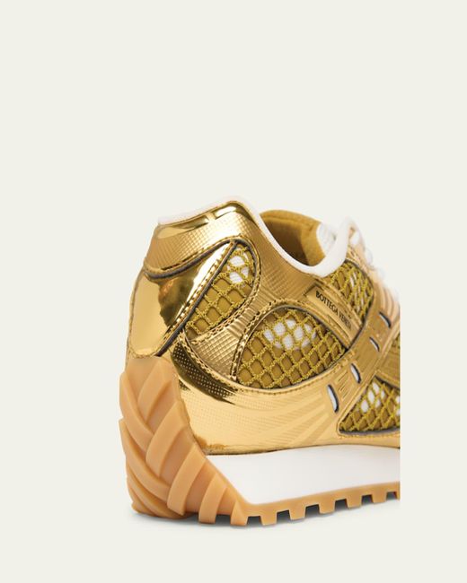 Bottega Veneta Blue Orbit Technical Fishnet Sneakers for men