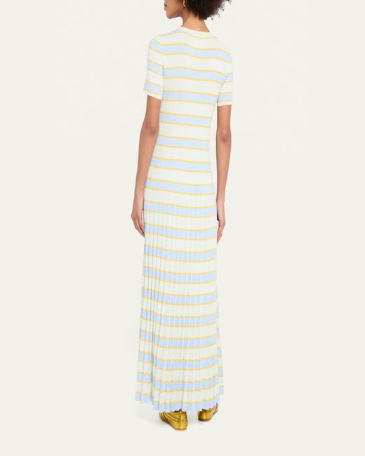 Rag & Bone White Eloise Stripe Short-Sleeve Maxi Dress