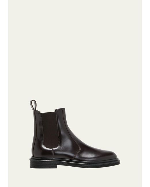 The Row Black Ranger Patent Leather Chelsea Boots