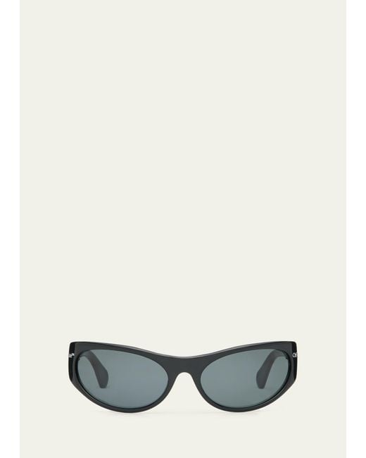 Off-White c/o Virgil Abloh Napoli Acetate Wrap Sunglasses in Gray for ...
