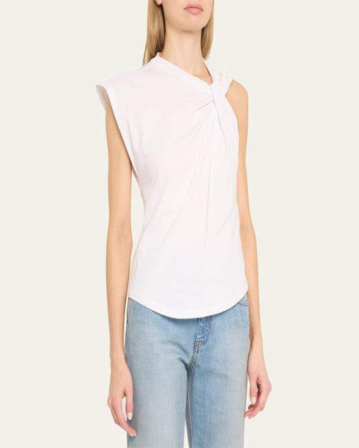 Isabel Marant Natural Nayda Twisted Cap-Sleeve T-Shirt