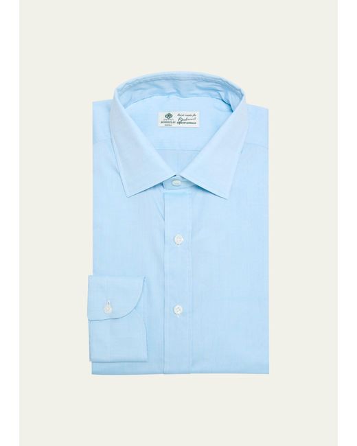 Luigi Borrelli Napoli Blue Cotton Dress Shirt for men