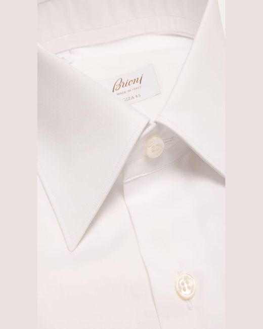 Brioni Pink Brew Giza 45 Cotton Twill Dress Shirt for men
