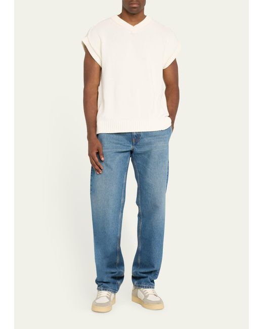 Hed Mayner Blue Pleated Loose-fit Jeans for men