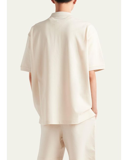 Prada Natural Pique Cotton Polo Shirt for men