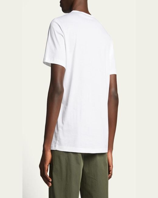Theory White Precise Luxe Cotton Short-Sleeve Tee for men