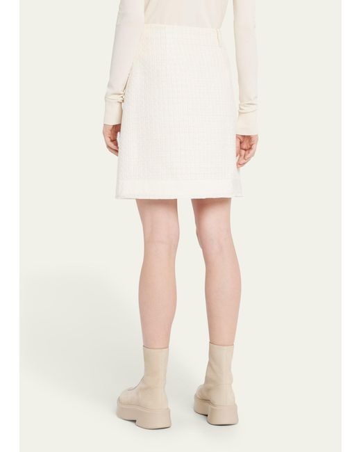 Moncler Natural Zip-front Tweed Short Skirt