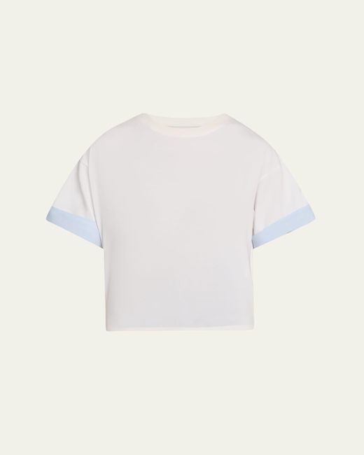 Jonathan Simkhai White Sutton Short-Sleeve Combo Top