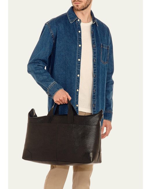 Il Bisonte Black Galileo Leather Travel Bag for men