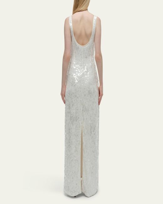 Jonathan Simkhai White Bex Sequined Maxi Tank Dress
