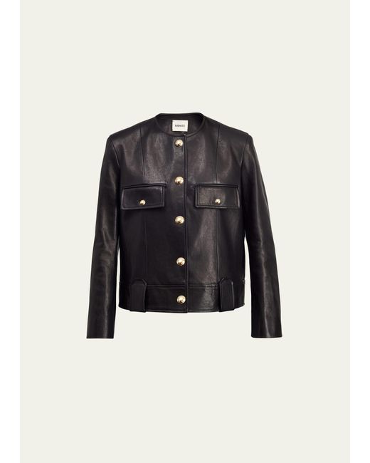 Khaite Black Laybin Leather Jacket
