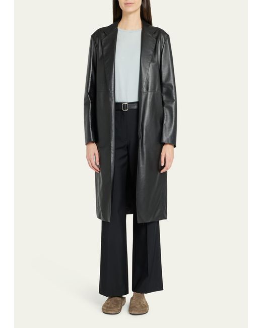 The Row Black Babil Open-front Leather Coat