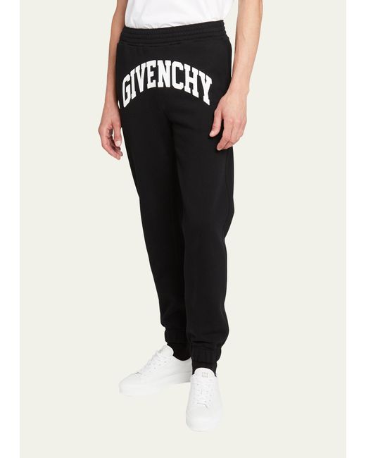 Givenchy Black Front Logo-print Sweatpants for men