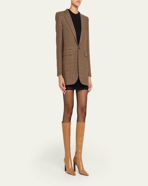 Saint Laurent Brown Francoise Smooth Leather Knee-High Boots