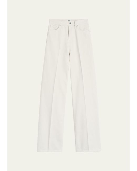 Totême  White High-rise Straight-leg Press-creased Denim Jeans