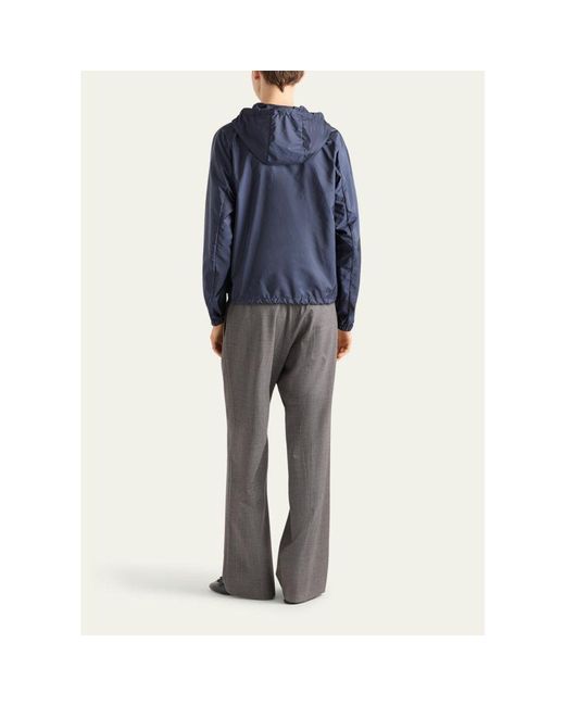 Prada Blue Re-Nylon Hooded Jacket for men