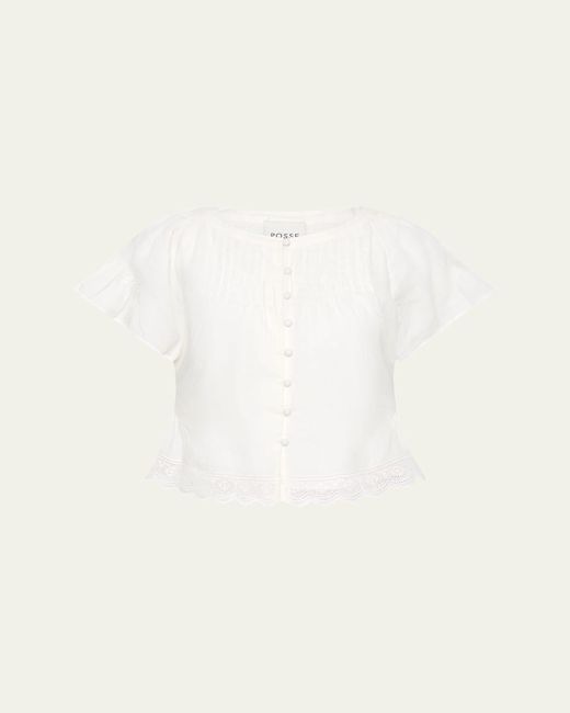 Posse Natural Grace High-Low Pintuck Blouse