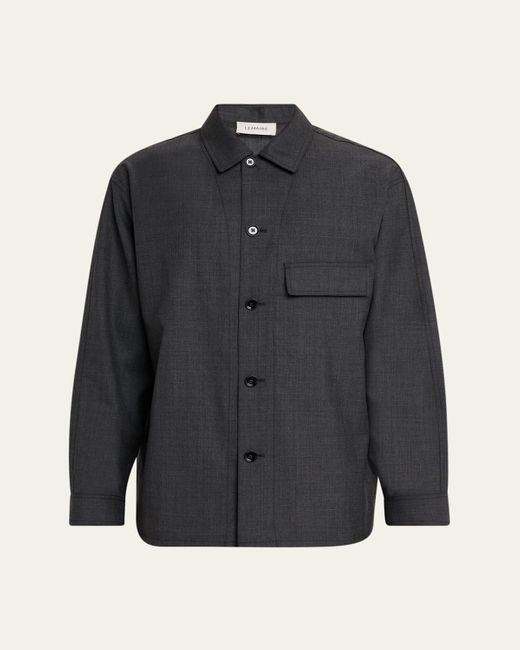 Lemaire Blue Melange Tailored Overshirt for men