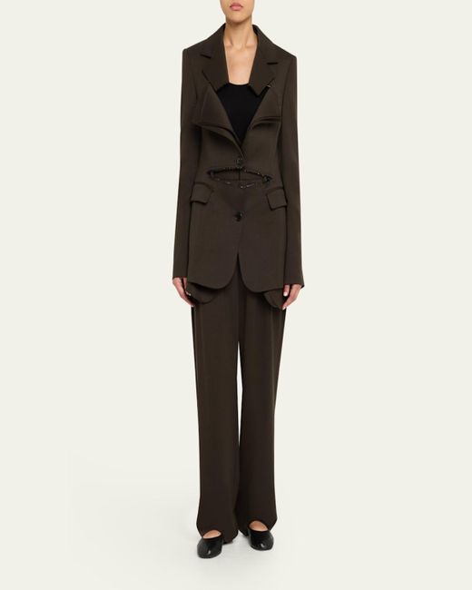 Monse Black Slashed Single-Breasted Blazer Jacket
