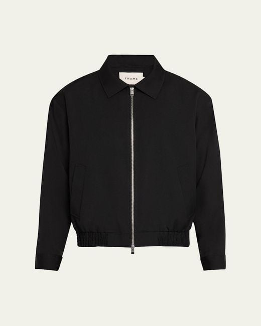 FRAME Black Wool Full-Zip Blouson for men