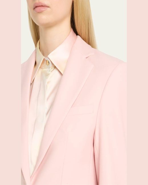 Sergio Hudson Pink Single-Breasted Wool Blazer