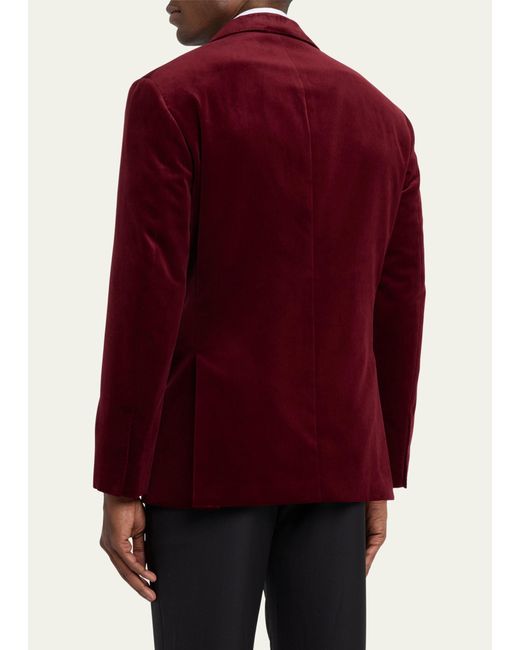 Mens Brunello Cucinelli red Velvet Suit Jacket