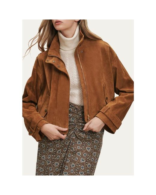 Veronica Beard Natural Bateman Suede Jacket