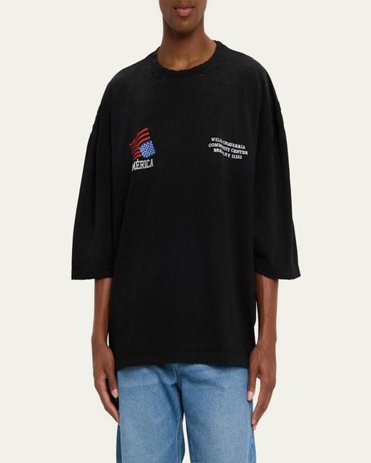 Willy Chavarria Black America Community Center Buffalo T-Shirt for men