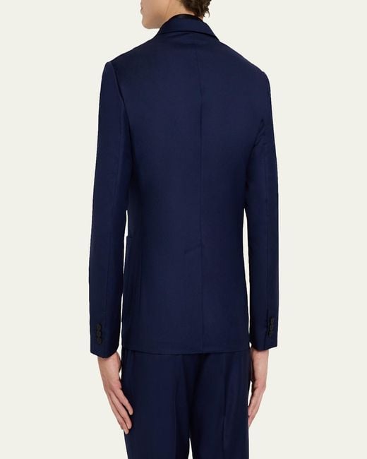 Versace Blue Wool Single-Breasted Blazer for men