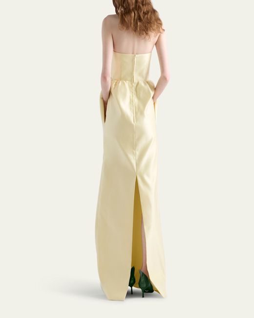 Prada Natural Long Double Satin Dress
