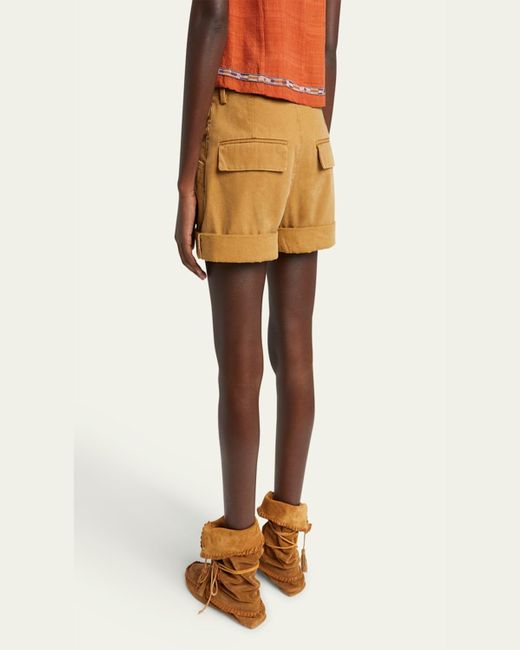 Isabel Marant Natural Fairy Pleated Shorts