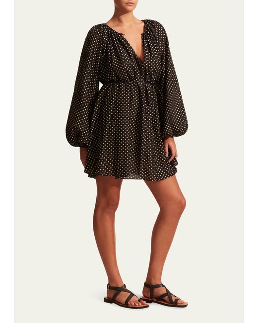 Matteau Black Voluminous Mini Tunic Dress