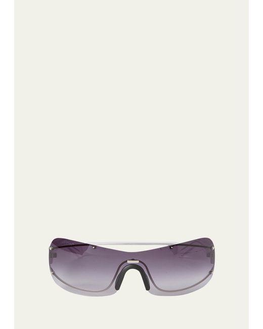 Off-White c/o Virgil Abloh Purple Big Wharf Shield Sunglasses for men