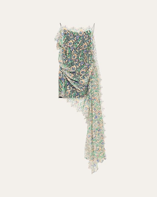 Christopher Esber Draped Hand-Painted Lace Dress in Green | Lyst Christopher Esber Draped Hand-Painted Lace Dress in Green | Lyst