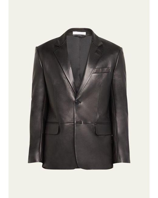 Helmut Lang Black Leather Classic Blazer for men