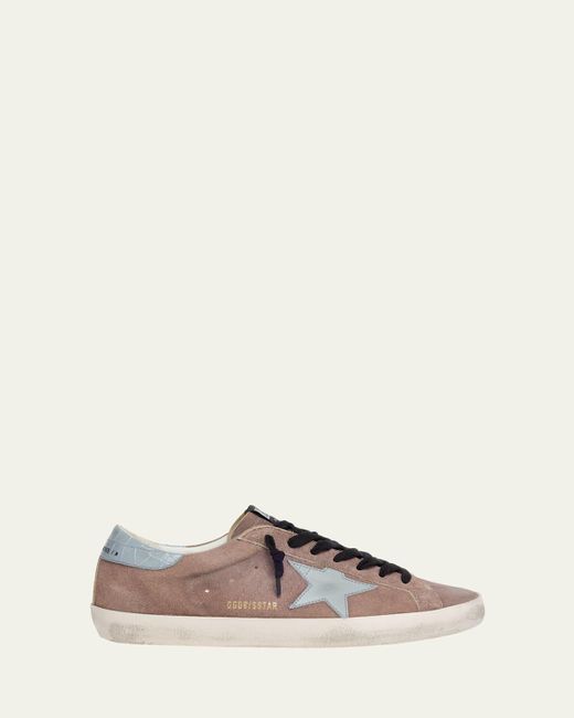 Golden Goose Deluxe Brand Natural Super Star Suede Low-Top Sneakers for men