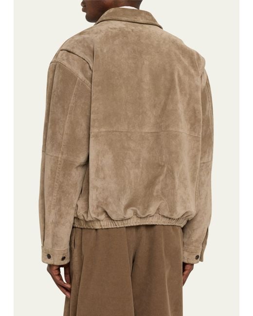 The Row Ronan Suede Blouson Jacket in Natural for Men | Lyst