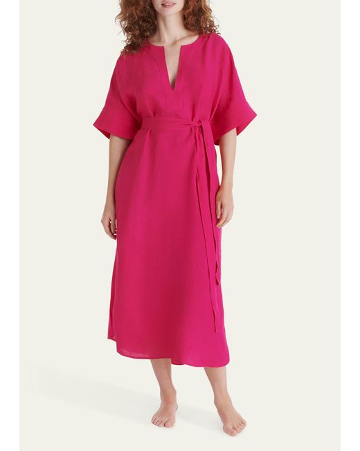 Eres Pink Bibi Belted Kaftan Maxi Dress