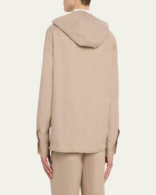 Loro Piana Natural Dennis Linen Full-Zip Blouson for men
