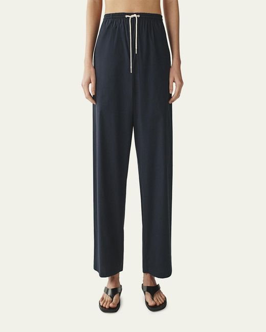 Attersee Blue Cotton Drawstring Pants