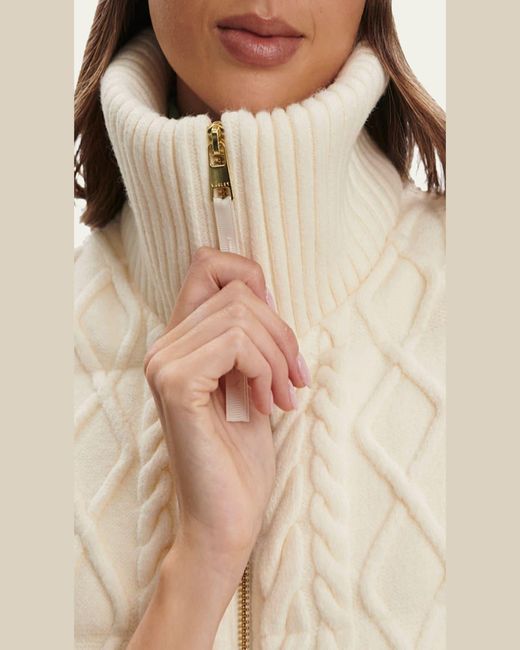 Varley Natural Irina Cable-Knit Puffer Vest