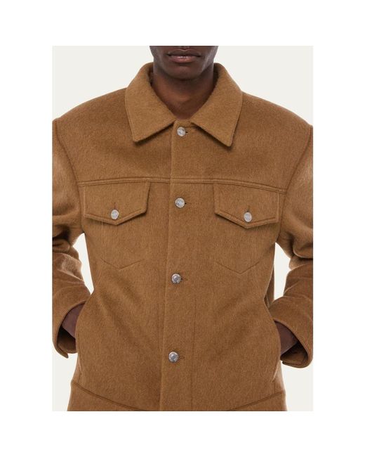 Helmut Lang Brown Wool Trucker Jacket for men