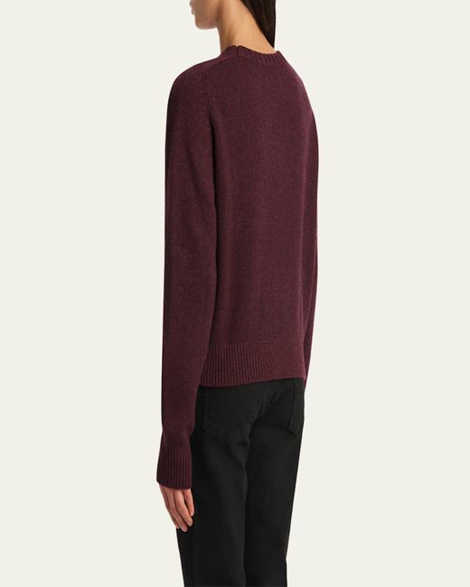 Khaite Purple Nera Cashmere Crewneck Sweater