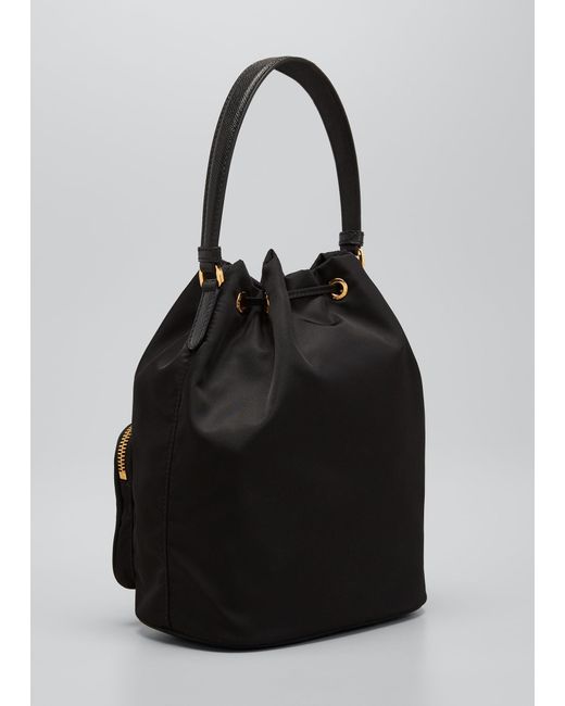 Prada Black Re-nylon Drawstring Crossbody Bag
