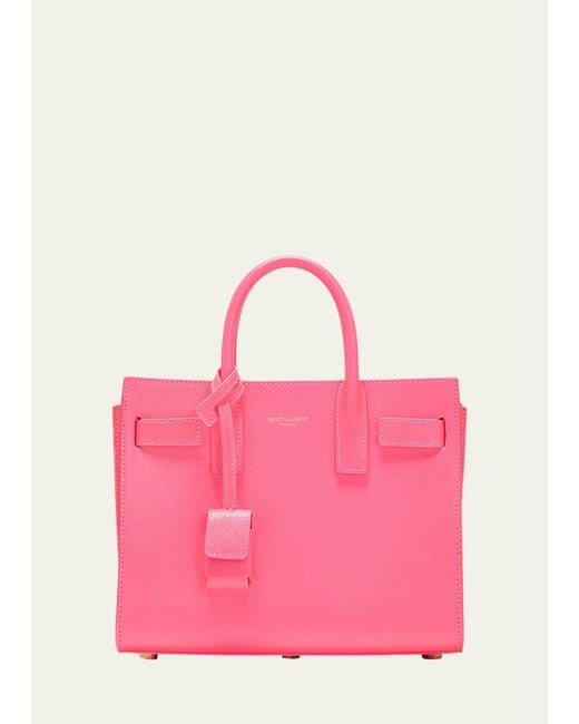 Saint Laurent Pink Sac De Jour Nano Top-handle Bag In Grained Leather